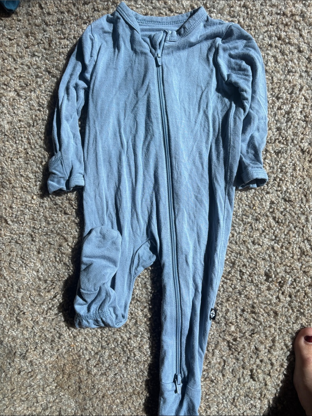 Kyte One-Piece Zipper Footed Pajamas in Blue